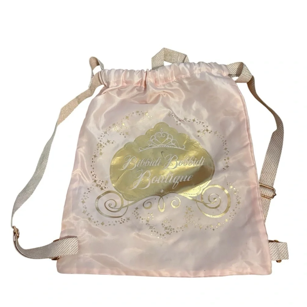 Disney Parks Backpack Bibbidi Bobbidi Boutique Pink Gold Bag Back Pack